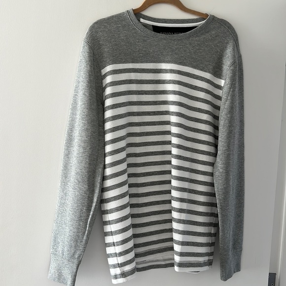 Banana Republic Other - Banana Republic striped waffle tee with crew neck & long sleeves
